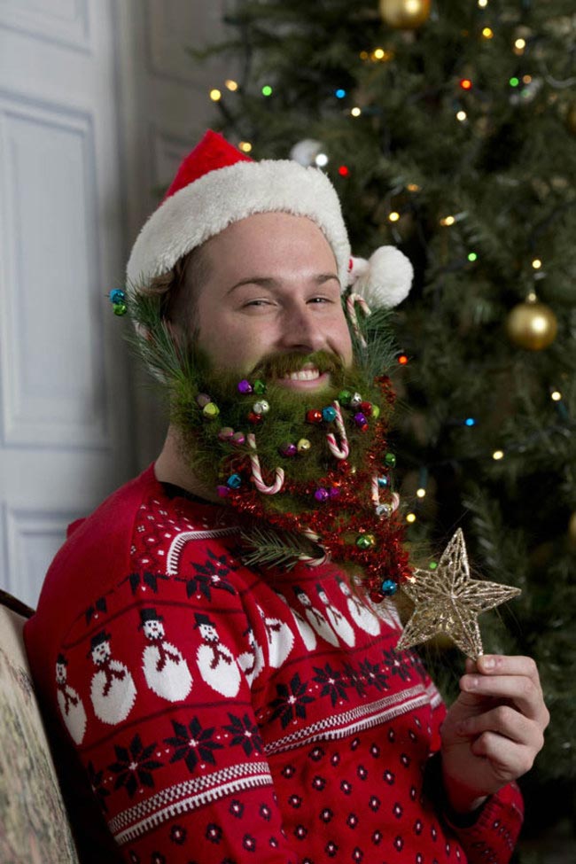 Рождественские украшения для бороды – новый модный тренд, взорвавший интернет beard baubles, christmas beards, украшения для бороды
