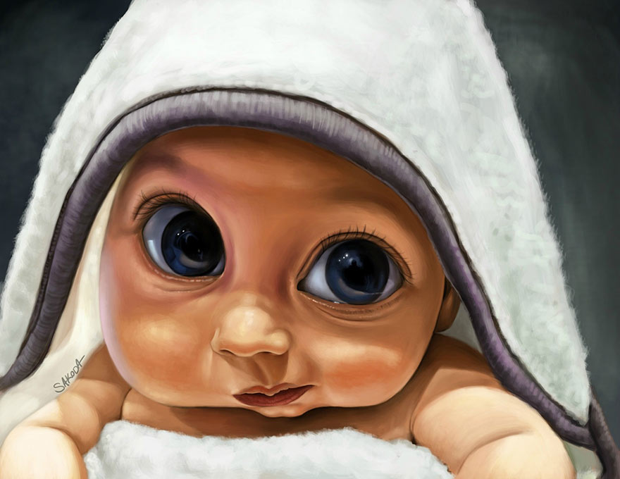 Муж попросил 24 художников, чтобы те перерисовали портреты его семьи ко дню рождения жены 24 художника перерисовали портреты семьи, Ernst Berlin reddit