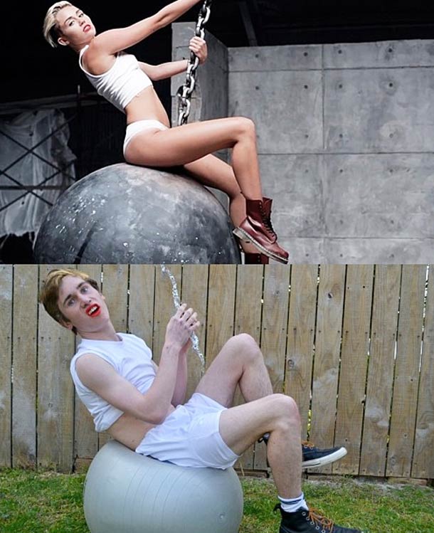 Парень смешно воссоздает фотографии знаменитостей у себя дома воссоздает фото знаменитостей, повторяет фотографии звезд, WaveRider