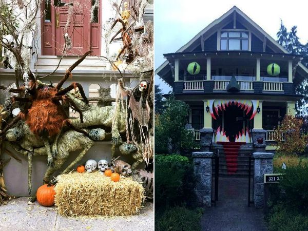 20 ужасно творческих домов украшенных к Хэллоуину