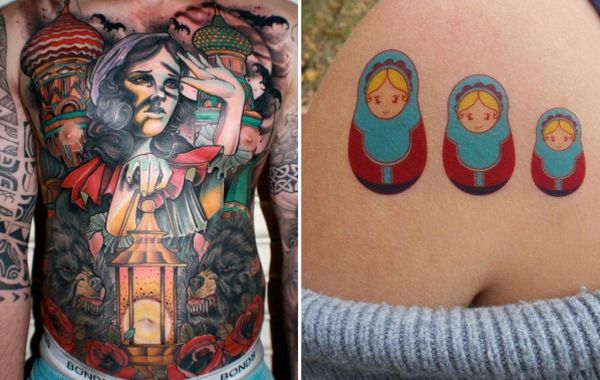 Патриотические Татуировки Россия для девушки
