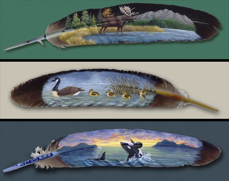 Перья вместо холста – необычайные картины Перья вместо холста – необычайные картины