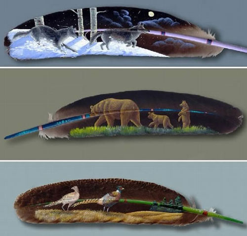 Перья вместо холста – необычайные картины Перья вместо холста – необычайные картины