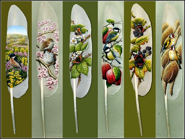 Перья вместо холста – необычайные картины Перья вместо холста – необычайные картины