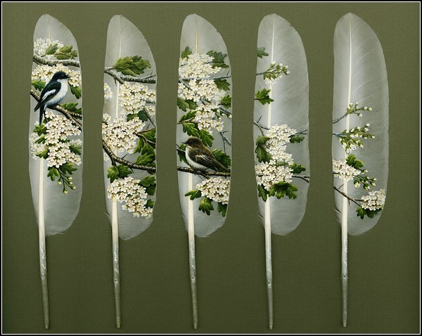 Перья вместо холста – необычайные картины Перья вместо холста – необычайные картины