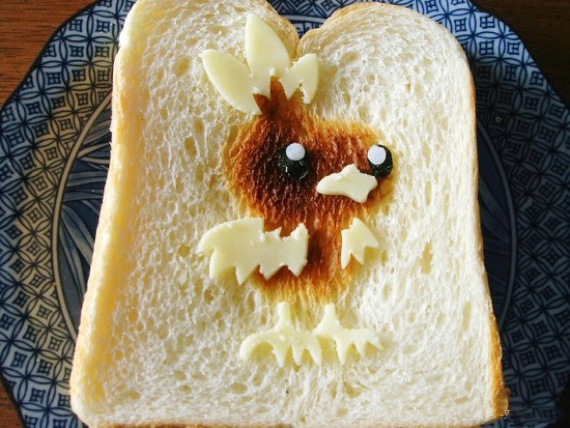 Рисунки на хлебе, тостах