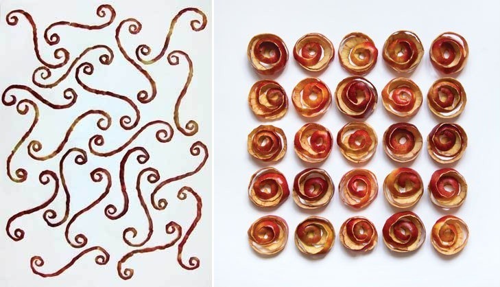 Геометрические инсталляции из фруктов и овощей