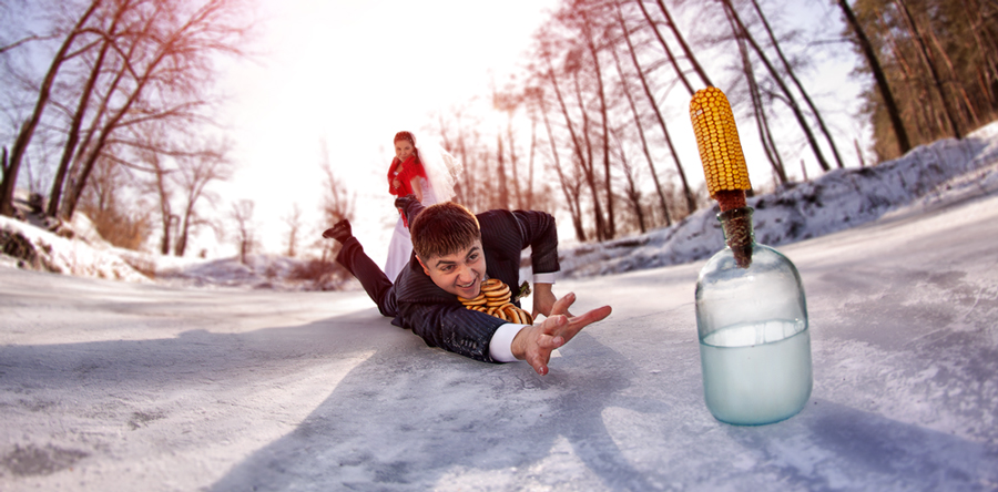 Прикольные свадебные фото