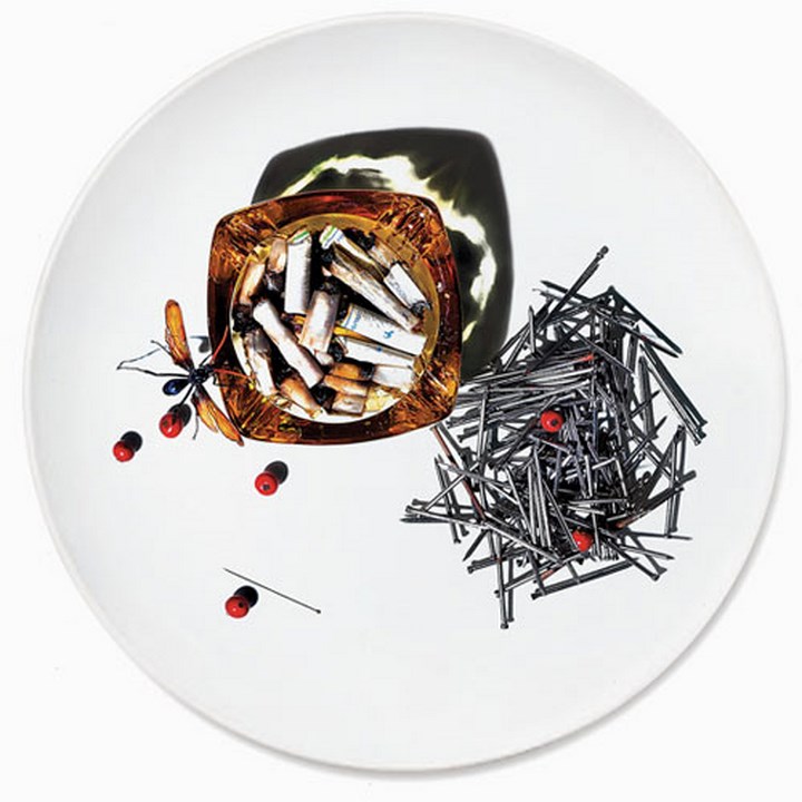  реалистичные, 3D рисунки, на посуде, patella antonello sandro roberto