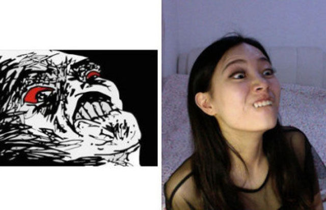 Интернет-мемы, исполнение, симпатичная, азиатская девушка, азиатка