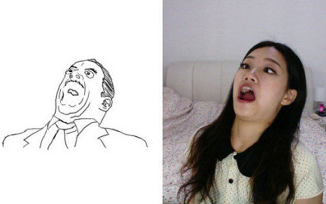 Интернет-мемы, исполнение, симпатичная, азиатская девушка, азиатка