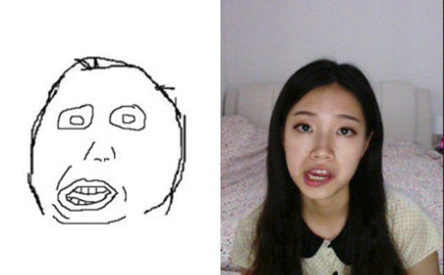 Интернет-мемы, исполнение, симпатичная, азиатская девушка, азиатка