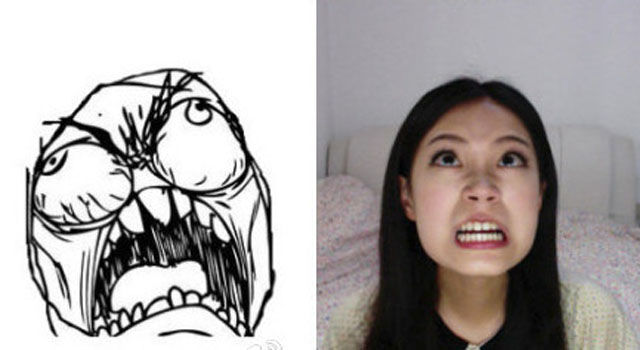 Интернет-мемы, исполнение, симпатичная, азиатская девушка, азиатка