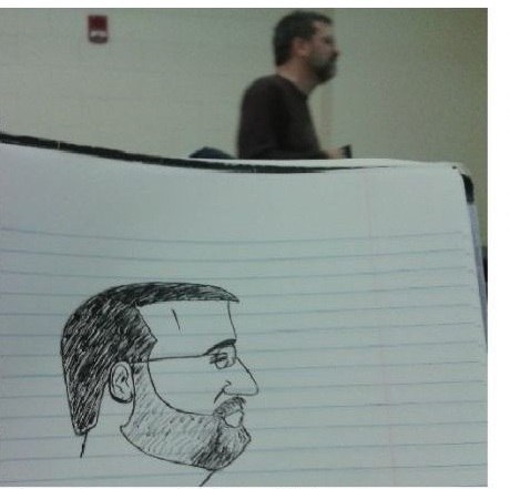 Студент рисовал на парах, карикатуры на преподавателя