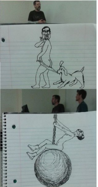 Студент рисовал на парах, карикатуры на преподавателя