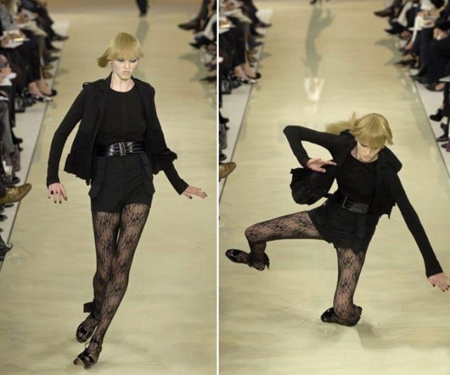 падение моделей, подиум, мода