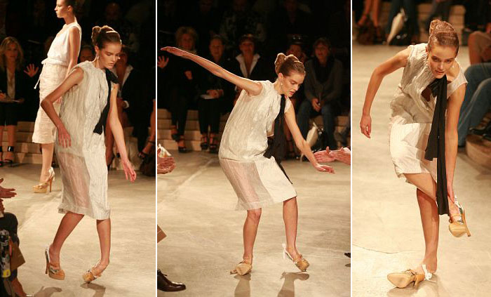 падение моделей, подиум, мода