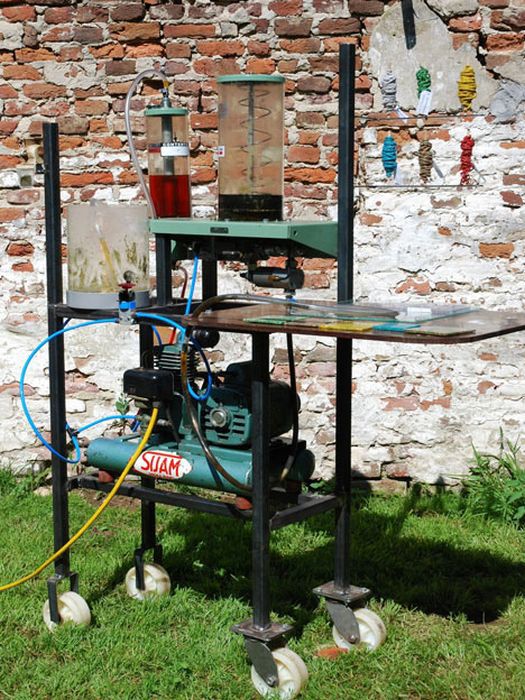 Цветной, материал, из экскрементов, улиток, ахатины, нитки, напольное покрытие