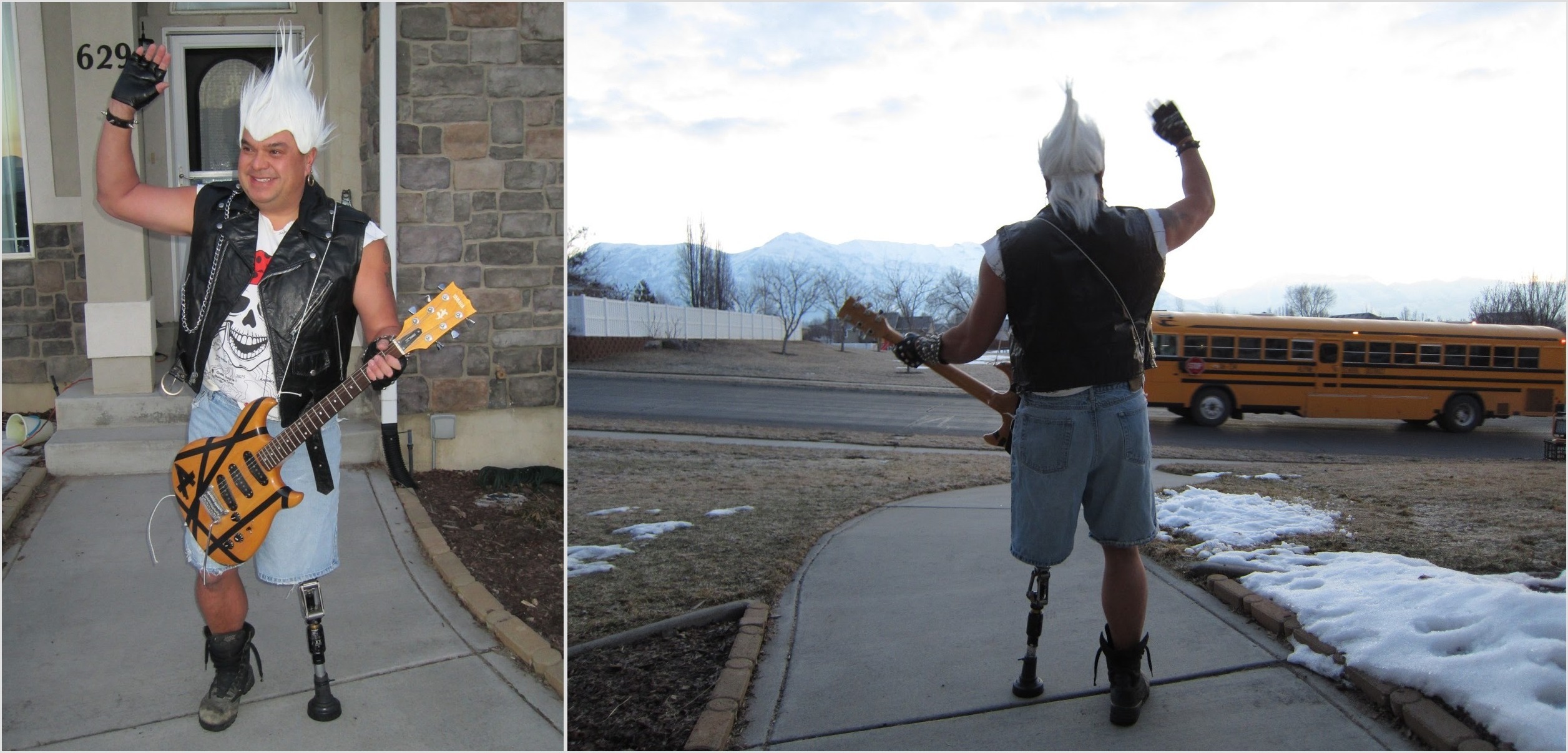 Дейл Прайс покажет, как надо провожать сына в школу