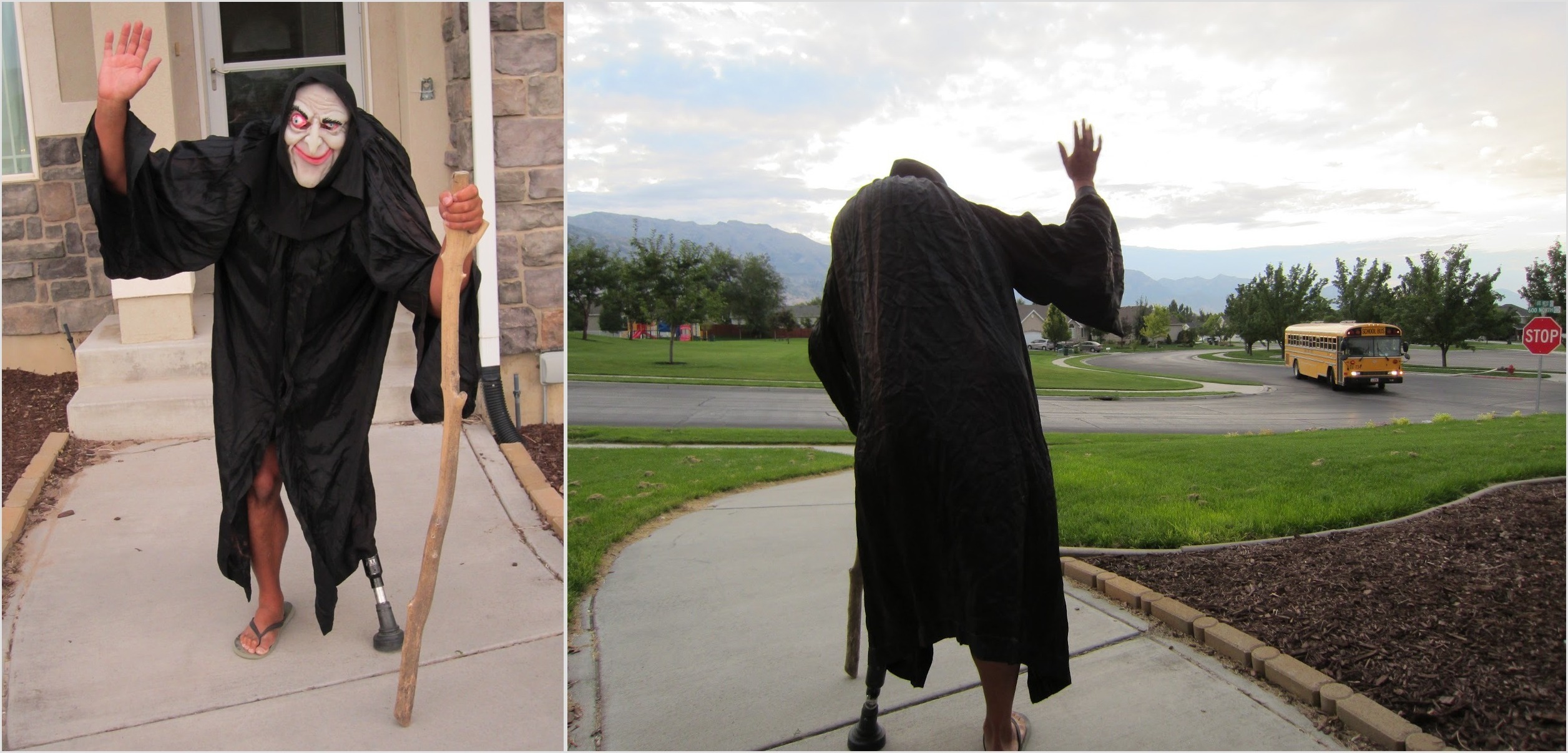 Дейл Прайс покажет, как надо провожать сына в школу