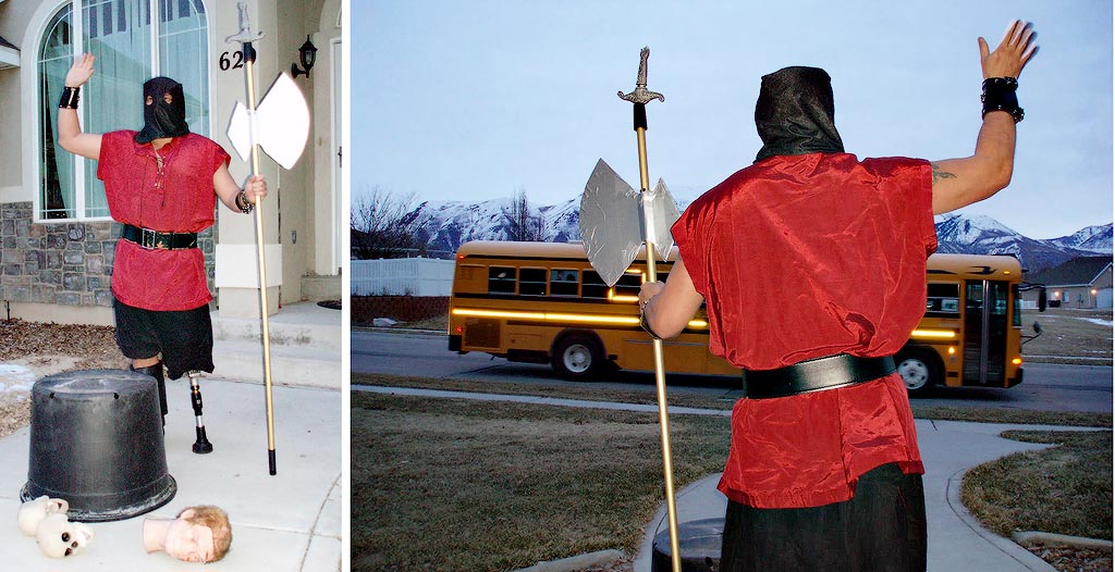 Дейл Прайс покажет, как надо провожать сына в школу