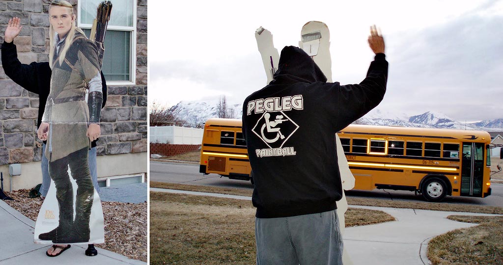 Дейл Прайс покажет, как надо провожать сына в школу