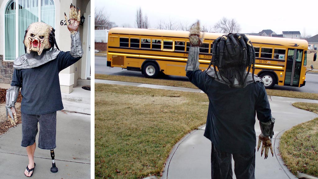 Дейл Прайс покажет, как надо провожать сына в школу