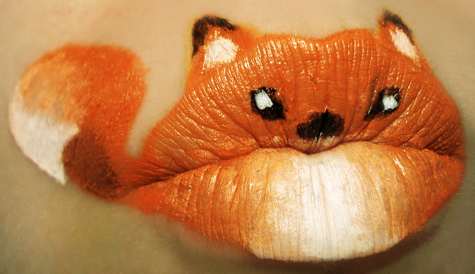 раскрашенные губы, животные, звери