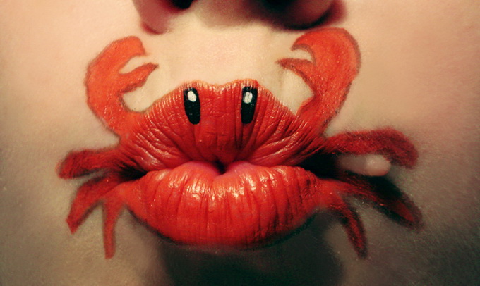 раскрашенные губы, животные, звери