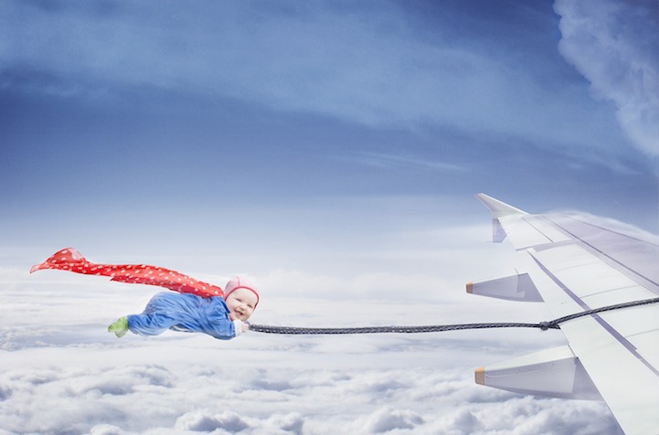 Приключения малышки в удивительных коллажах, созданных её отцом Эмиль Нистром, Emil Nystrom, коллажи для дочки