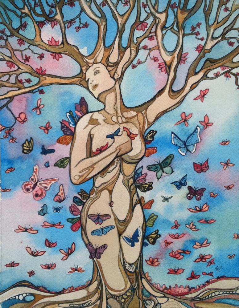 Красота природы, акварель мозайка, Тамара Филлипс, Tamara Phillips