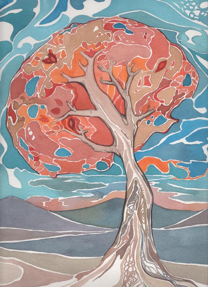 Красота природы, акварель мозайка, Тамара Филлипс, Tamara Phillips