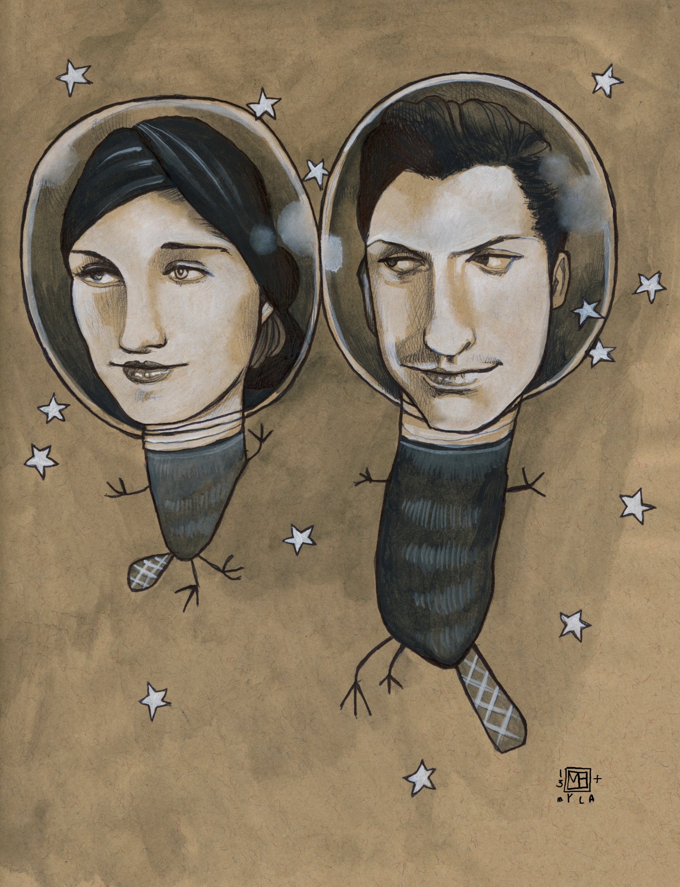 Мама, рисует, портреты, дочка, дорисовывает, Мика Ангела Хендрикс