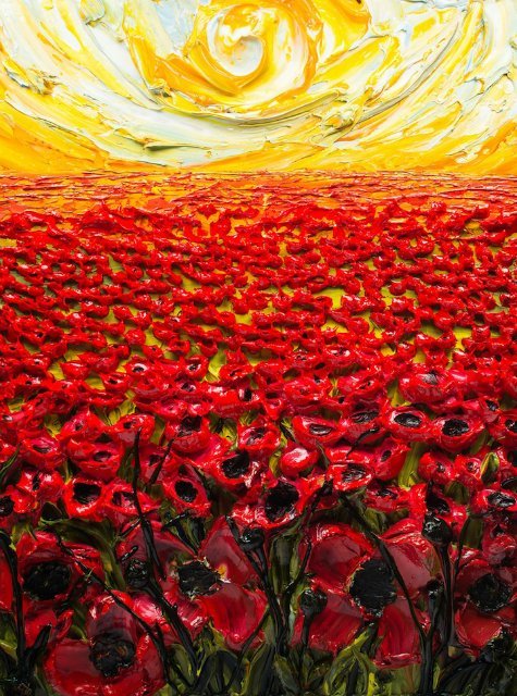 Скульптуры, краска, картины, Джастин Геффри, цветы, пейзажи