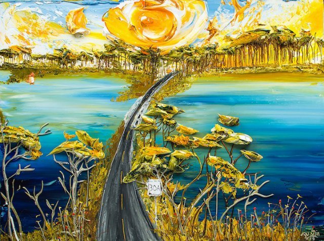 Скульптуры, краска, картины, Джастин Геффри, цветы, пейзажи