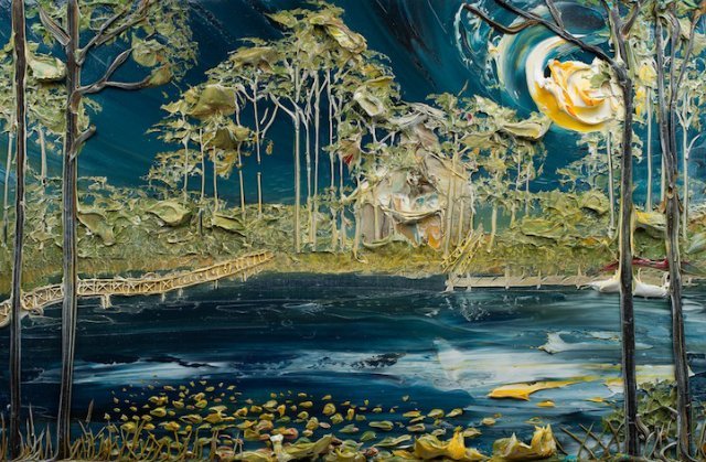 Скульптуры, краска, картины, Джастин Геффри, цветы, пейзажи