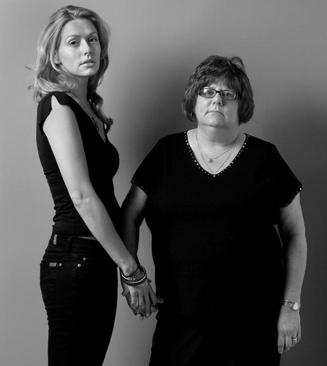 Совместные фотографии моделей и и их матерей Модели, матери, семейные фото, Говард Шатц, фотограф