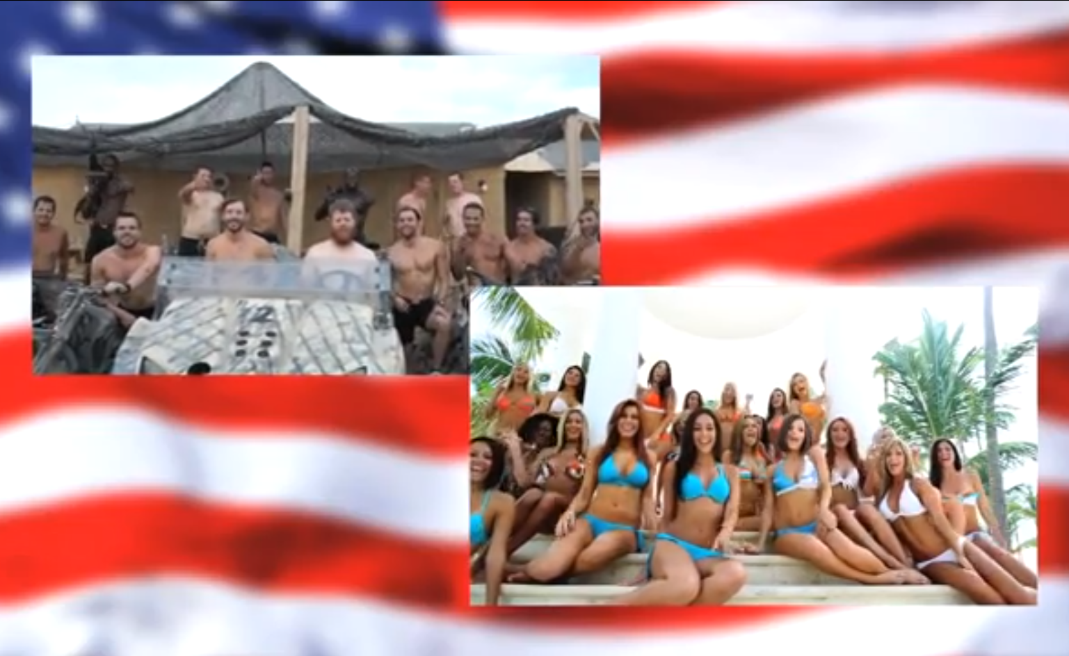 Американские солдаты пародируют клип девушек из группы поддержки Американские солдаты, пародируют, клип, девушки, из группы поддержки, чирлидерши, Miami Dolphins