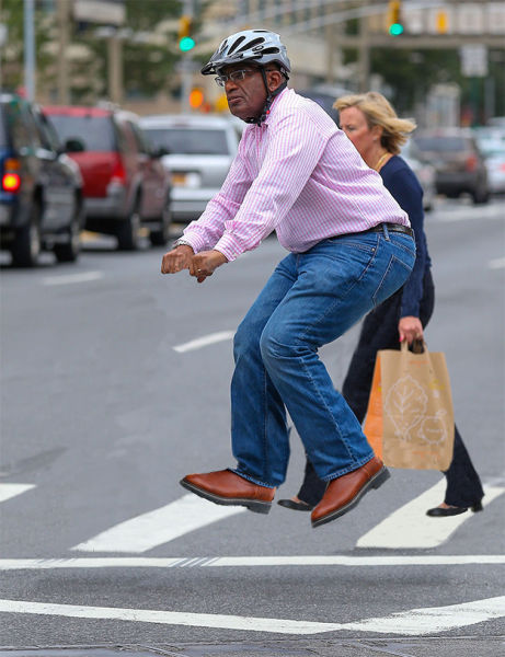 Знаменитости,на невидимых, велосипедах ,Арнольд Шварценеггер, Питт, ДиКаприо