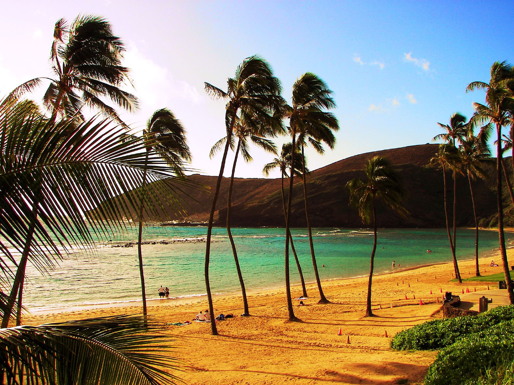 Ханаума Бэй, гавайи, пляж, кратер