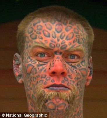 Человек - леопард , парень покрыл тело татуировками, Ларри Остин, Larry Austin,Том Леппард ,Tom Leppard