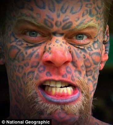 Человек - леопард , парень покрыл тело татуировками, Ларри Остин, Larry Austin,Том Леппард ,Tom Leppard