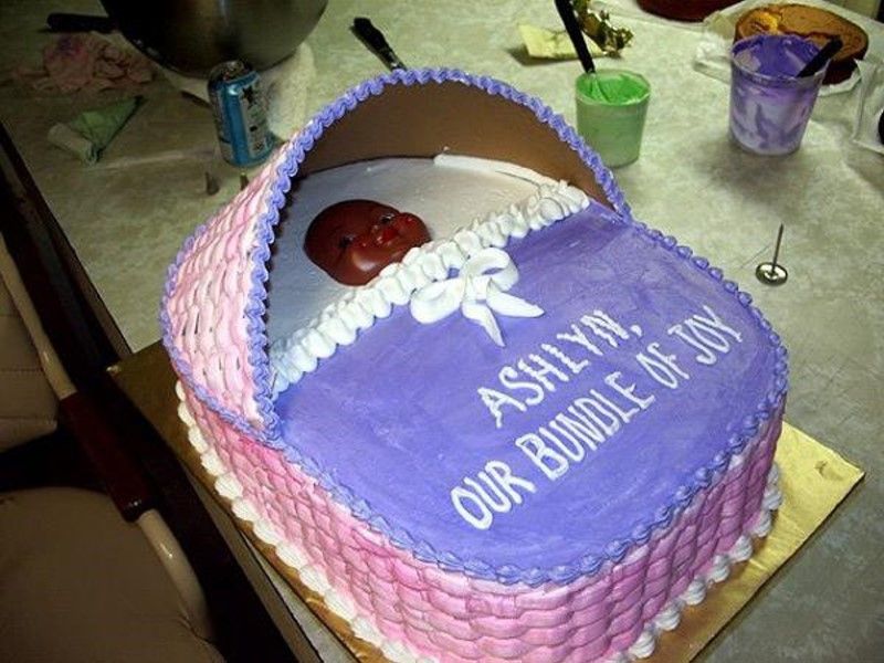 Торт в форме теста на беременность
