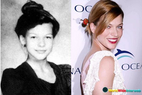 Школьные фотографи, супермоделей, Милла Йовович,Milla Jovovich, как выглядели, в школе
