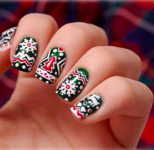 Оригинальные, идеи, новогодний маникюр, мк