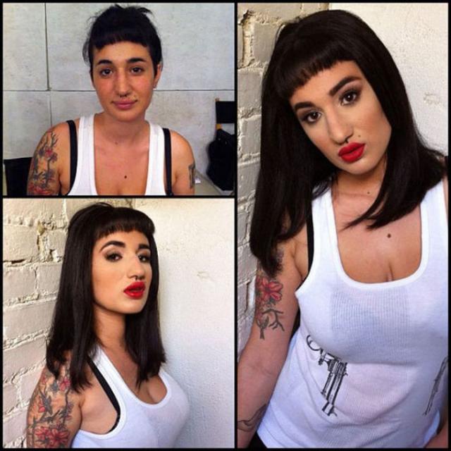 Порнозвезды, до и после,макияж