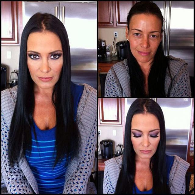 Порнозвезды, до и после,макияж