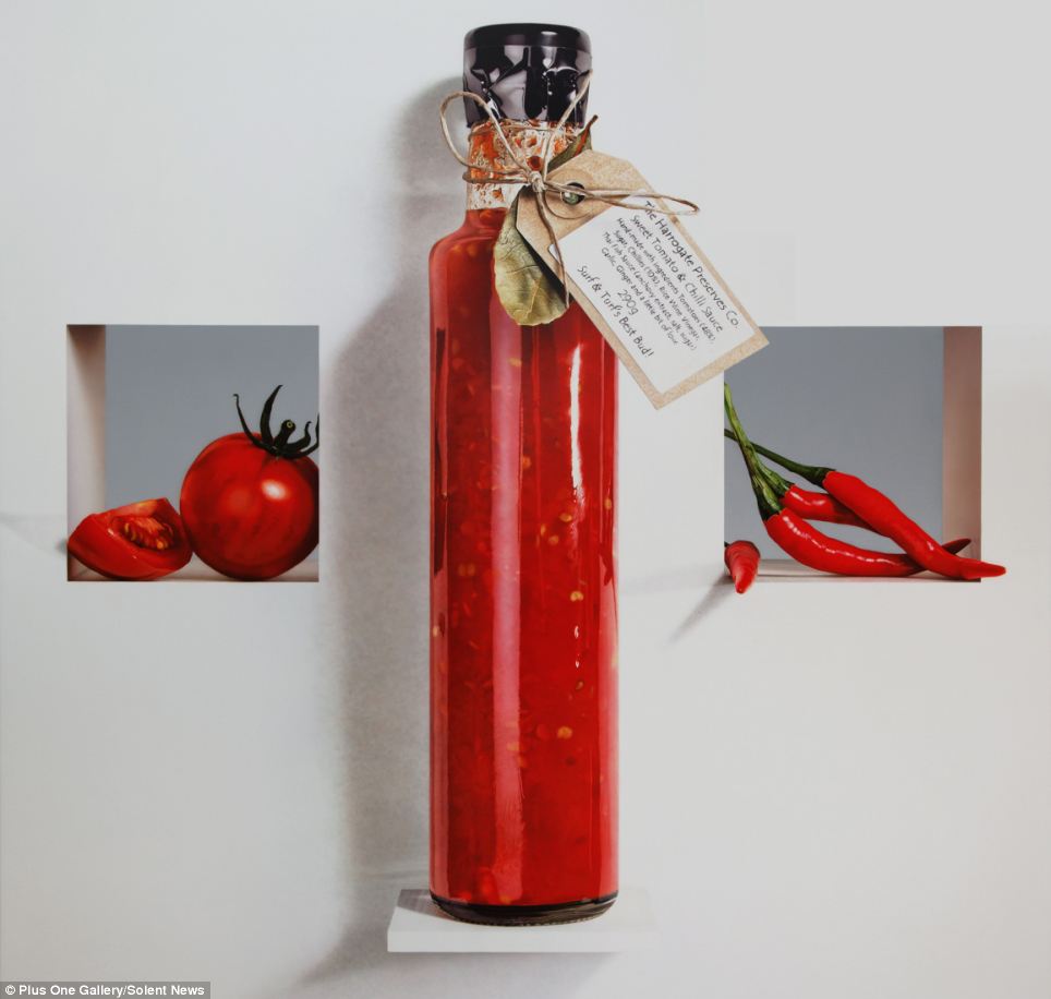 Гиперреалистичные, картины, продукты, питания, Том Мартин, Tom Martin