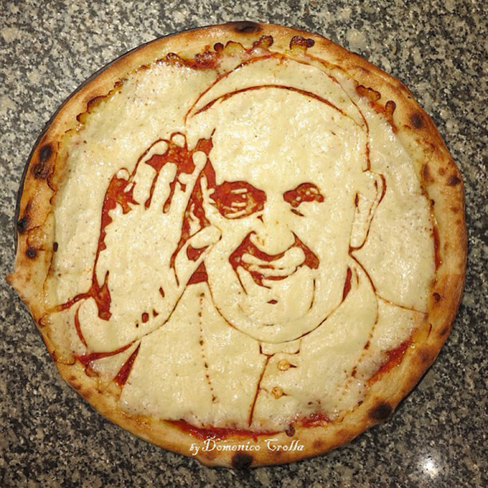 Гастрономическое искусство: пицца с изображением знаменитостей domenico crolla, Доменико Кролл, Bella Napoli, пицца