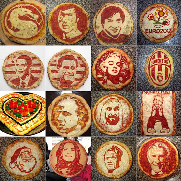 Гастрономическое искусство: пицца с изображением знаменитостей domenico crolla, Доменико Кролл, Bella Napoli, пицца